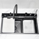 Multifunctional Kitchen Sink with Adjustable Dual Waterfalls