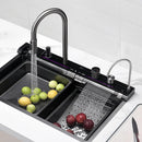 Multifunctional Kitchen Sink with Adjustable Dual Waterfall
