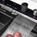 Multifunctional Kitchen Sink with Adjustable Dual Waterfalls