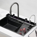 Multifunctional Kitchen Sink with Adjustable Dual Waterfalls