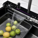 Multifunctional Kitchen Sink with Adjustable Dual Waterfalls