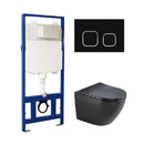 Wall-Hung Toilet with Built-In Cistern – Matte Black
