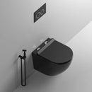 Wall-Hung Toilet with Built-In Cistern – Matte Black
