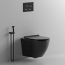 Wall-Hung Toilet with Built-In Cistern – Matte Black