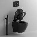 Wall-Hung Toilet with Built-In Cistern – Matte Black
