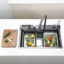 Modern Multifunctional Kitchen Sink with Double Waterfall