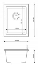 Compact Granite Sink Granitan Tuga 38cm