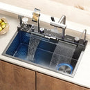 80cm Modern Multifunctional Kitchen Sink with Dual Waterfall 20-in-1