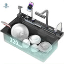 80cm Modern Multifunctional Kitchen Sink with Dual Waterfall 20-in-1