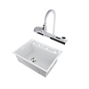 60cm White Multifunctional Kitchen Sink with Dual Waterfall