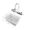 60cm White Multifunctional Kitchen Sink with Dual Waterfall