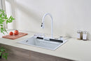 60cm White Multifunctional Kitchen Sink with Dual Waterfall