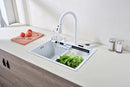 60cm White Multifunctional Kitchen Sink with Dual Waterfall