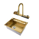 60cm Gold Multifunctional Kitchen Sink with Dual Waterfall