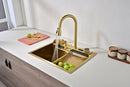 60cm Gold Multifunctional Kitchen Sink with Dual Waterfall