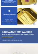 60cm High-Quality Multifunctional Kitchen Sink in Gold Color