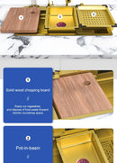 60cm High-Quality Multifunctional Kitchen Sink in Gold Color