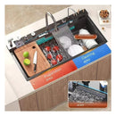 100cm Modern Multifunctional Kitchen Sink with Dual Waterfall