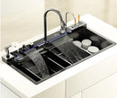 100cm Modern Multifunctional Kitchen Sink with Dual Waterfall
