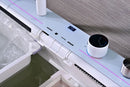 White Multifunctional Kitchen Sink with Adjustable Double Waterfall