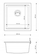 Compact Granite Sink Granitan Tuga 48cm