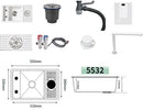 White Mini Multifunctional Kitchen Sink with Cover
