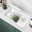 White Mini Multifunctional Kitchen Sink with Cover