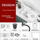 White Mini Multifunctional Kitchen Sink with Cover