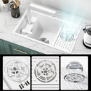 White Mini Multifunctional Kitchen Sink with Cover
