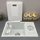White Mini Multifunctional Kitchen Sink with Cover