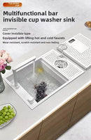 White Mini Multifunctional Kitchen Sink with Cover