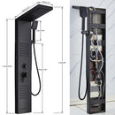 Luxury Hydromassage Shower Panel with LED Lighting — Black Matte