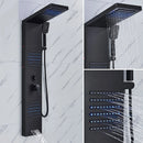 Luxury Hydromassage Shower Panel with LED Lighting — Black Matte