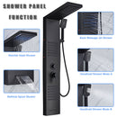 Luxury Hydromassage Shower Panel with LED Lighting — Black Matte