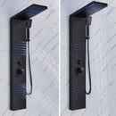 Luxury Hydromassage Shower Panel with LED Lighting — Black Matte