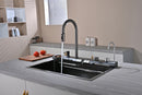 Multifunctional Kitchen Sink with Adjustable Dual Waterfall and Dynamic LED Lighting