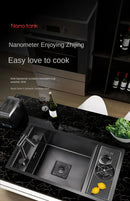 Black Mini Multifunctional Kitchen Sink with Lid