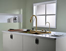 Gold Multifunctional Kitchen Sink with Adjustable Dual Waterfall