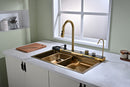Golden Multifunctional Kitchen Sink with Adjustable Dual Waterfall