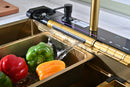 Golden Multifunctional Kitchen Sink with Adjustable Dual Waterfall