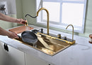Golden Multifunctional Kitchen Sink with Adjustable Dual Waterfall
