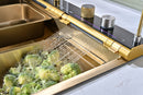 Gold Multifunctional Kitchen Sink with Adjustable Dual Waterfall