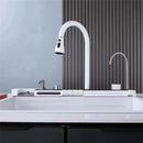 Modern White Multifunctional Kitchen Sink with Dual Waterfall