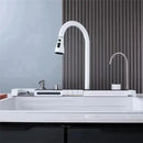 Modern White Multifunctional Kitchen Sink with Double Waterfall