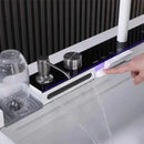 Modern White Multifunctional Kitchen Sink with Double Waterfall