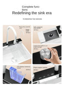 Modern White Multifunctional Kitchen Sink with Dual Waterfall