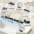 Modern White Multifunctional Kitchen Sink with Dual Waterfall