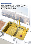 High-Quality Multifunctional Kitchen Sink in Gold Color