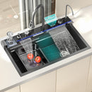 Modern Multifunctional Kitchen Sink with Dual Waterfall