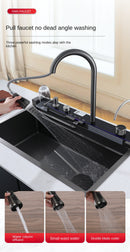 Modern Multifunctional Kitchen Sink with Double Waterfall